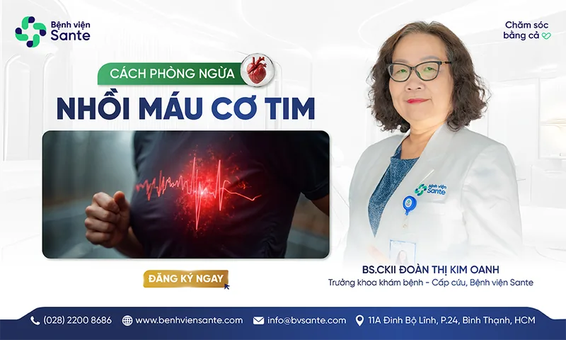 BẢO VỆ TRÁI TIM, BẢO VỆ CUỘC SỐNG: PHÒNG NGỪA NHỒI MÁU CƠ TIM - Bệnh viện SANTE Bình Thạnh, TP.HCM